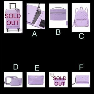 3 piece lavender beauty bag cosmetic case travel overnight backpack toiletries